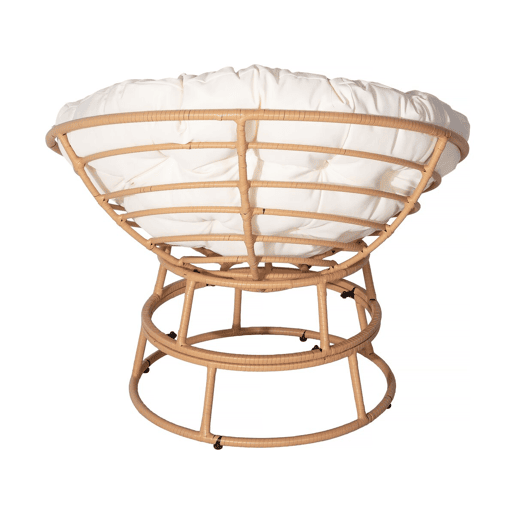 Cadeirão Papasan interiorexterior loveuse estilo Bali - Ø91cm - Bege