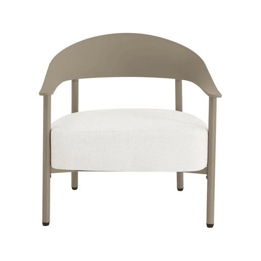 Conjunto de 2 cadeirões de jardim Céora em plástico e metal - Taupe