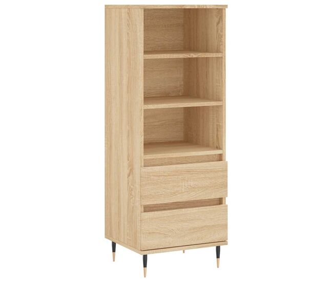 Aparador alto - mueble de almacenamiento madera contrachapada roble sonoma 40x36x110 cm es1203