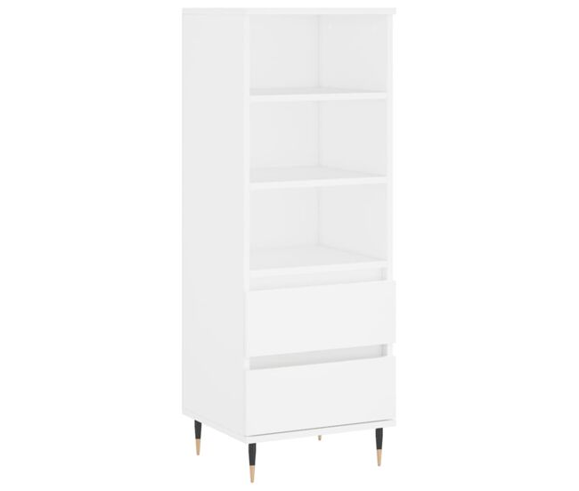 Aparador alto - mueble de almacenamiento madera contrachapada blanco 40x36x110 cm es617
