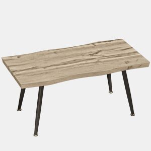 HOMCOM Mesa de Centro Mesa de Apoio para Sala de Estar Moderna com Tampo Espesso de 4 cm Pés de Aço para Sala de Estar Quarto 100x50x45 cm Carvalho