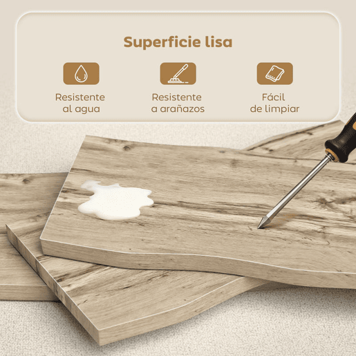 HOMCOM Mesa de Centro Mesa de Apoio para Sala de Estar Moderna com Tampo Espesso de 4 cm Pés de Aço para Sala de Estar Quarto 100x50x45 cm Carvalho