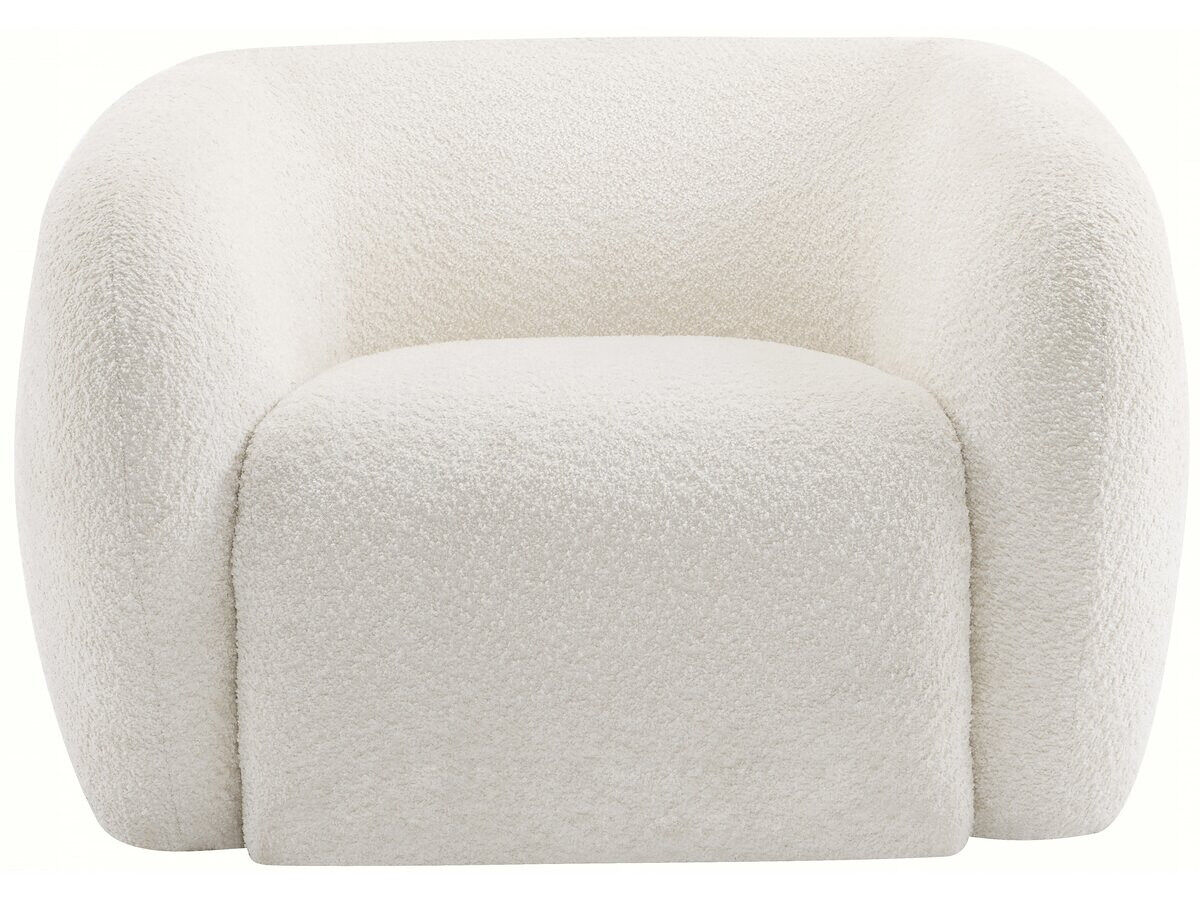 Sillón de tela bouclé "washington" - blanco