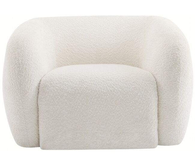 Sillón de tela bouclé "washington" - blanco