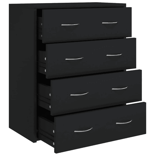 Aparador - Bufete - Móvei de apoio com 4 gavetas 60x30,5x71 cm preto pt1710