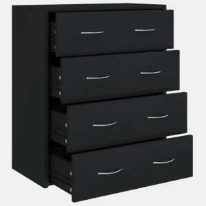 Aparador - Bufete - Móvei de apoio com 4 gavetas 60x30,5x71 cm preto pt1710