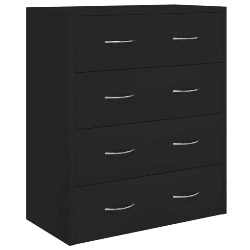 Aparador - Bufete - Móvei de apoio com 4 gavetas 60x30,5x71 cm preto pt1710