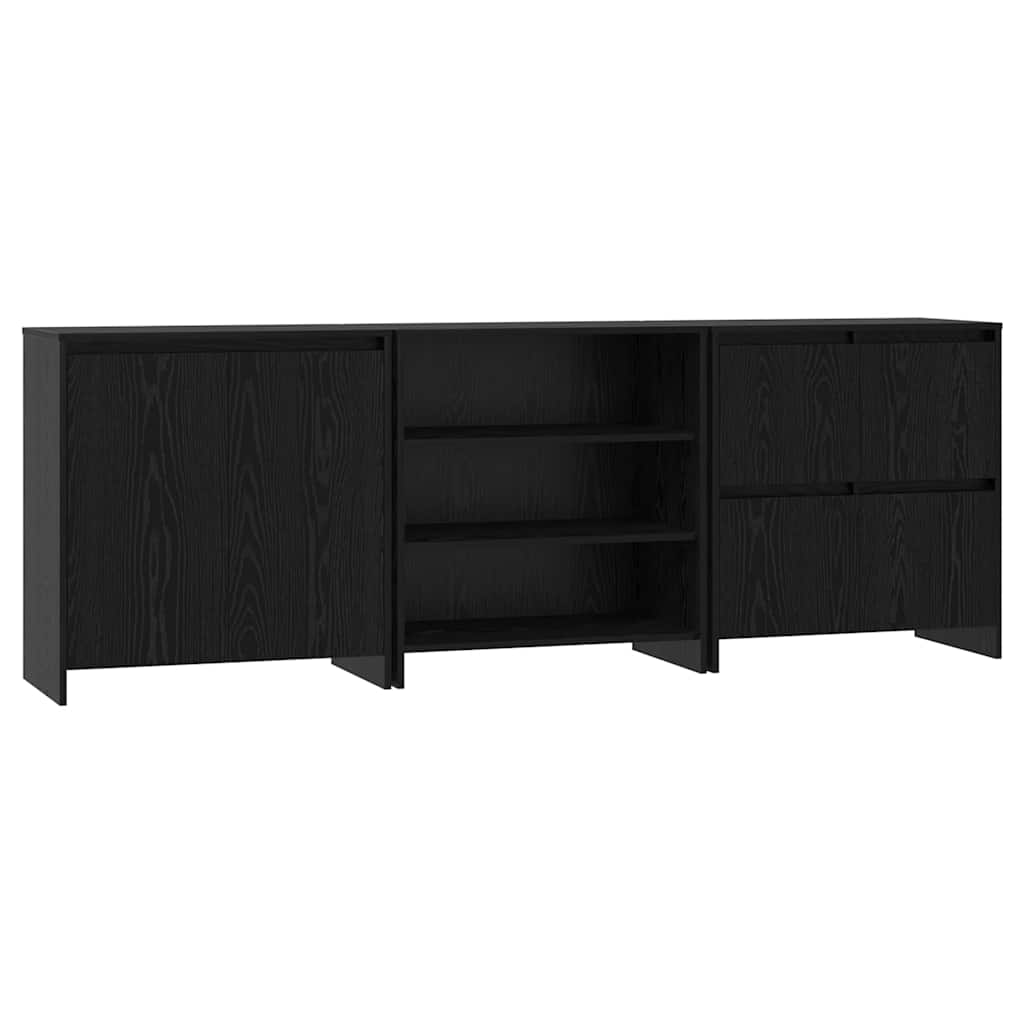 Aparador - Mueble de almacenamiento 70 Negro/ Madera