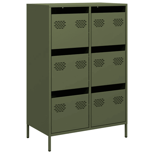 Armário alto - Bufete - Móvei de apoio 68x39x101,5 cm aço verde azeitona pt128