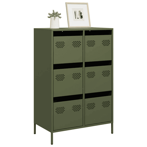 Armário alto - Bufete - Móvei de apoio 68x39x101,5 cm aço verde azeitona pt128