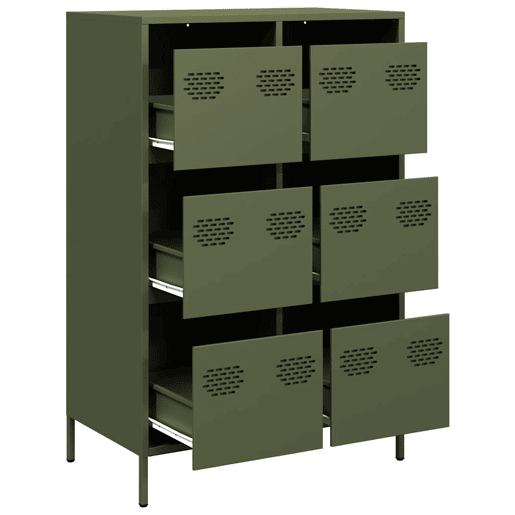 Armário alto - Bufete - Móvei de apoio 68x39x101,5 cm aço verde azeitona pt128