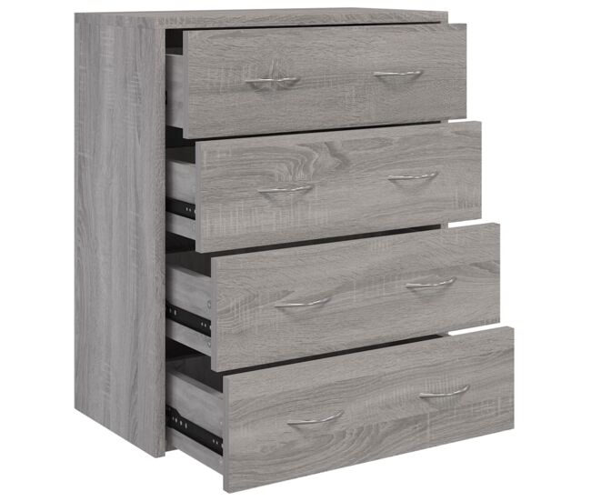 Aparador - mueble de almacenamiento con 4 cajones gris sonoma 60x30,5x71 cm es1709