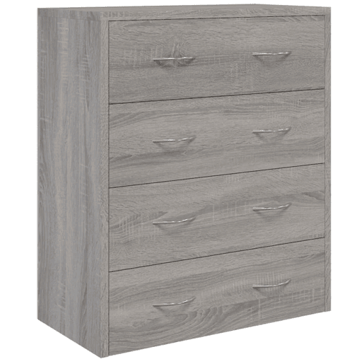 Aparador - Bufete - Móvei de apoio com 4 gavetas 60x30,5x71 cm cinzento sonoma pt1709