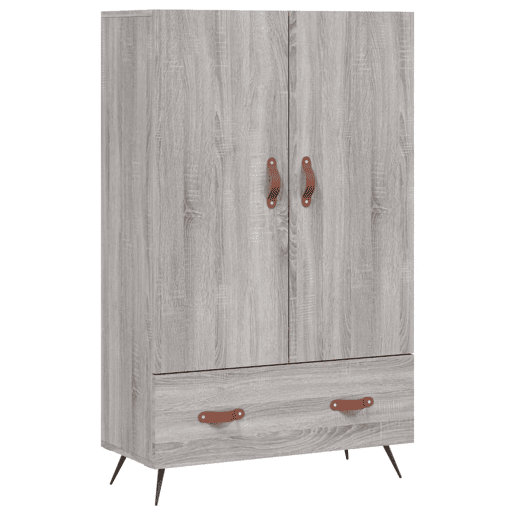 Armário alto - Bufete - Móvel de apoio derivados de madeira 69,5x31x115cm cinza sonoma pt1305 Armário alto - Bufete - Móvel de apoio derivados de madeira 69,5x31x115cm cinza sonoma pt1305