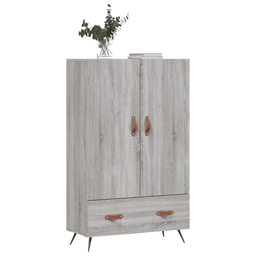Armário alto - Bufete - Móvel de apoio derivados de madeira 69,5x31x115cm cinza sonoma pt1305 Armário alto - Bufete - Móvel de apoio derivados de madeira 69,5x31x115cm cinza sonoma pt1305