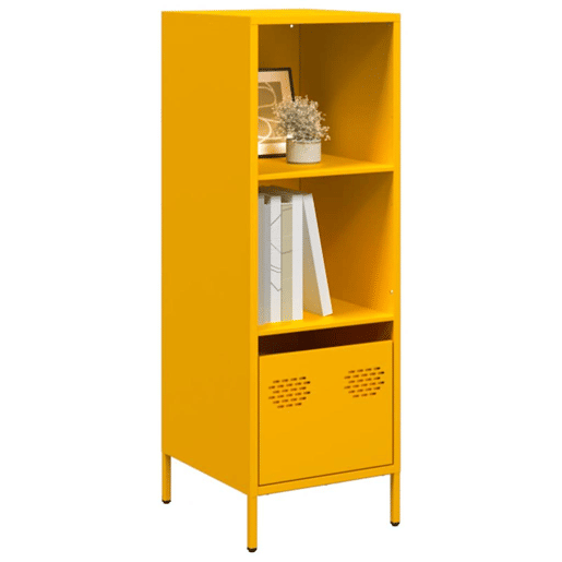 Armário alto - Bufete - Móvei de apoio 35x39x103,5 cm aço amarelo mostarda pt2178
