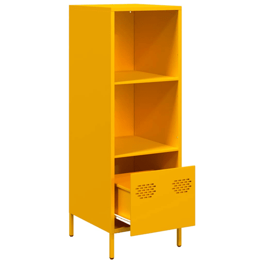 Armário alto - Bufete - Móvei de apoio 35x39x103,5 cm aço amarelo mostarda pt2178