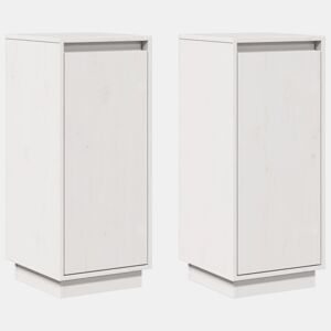 Aparadores - Bufetes - Móveis de apoio 2 pcs 31,5x34x75 cm madeira de pinho maciça branco pt46