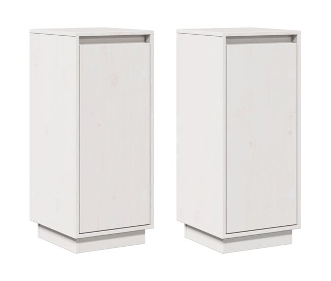 Aparador - mueble de almacenamiento 2 uds madera maciza de pino blanco 31,5x34x75 cm es46