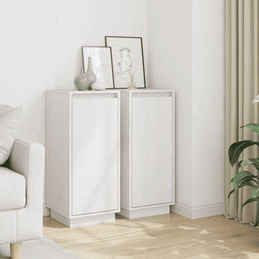 Aparadores - Bufetes - Móveis de apoio 2 pcs 31,5x34x75 cm madeira de pinho maciça branco pt46