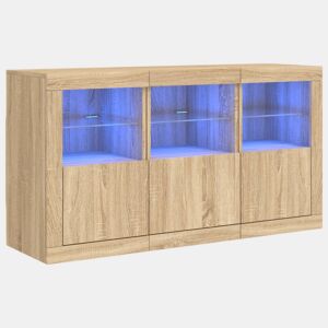 Aparador - Bufete - Móvei de apoio com luzes LED 123x37x67 cm carvalho sonoma pt2059