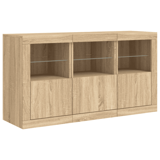Aparador - Bufete - Móvei de apoio com luzes LED 123x37x67 cm carvalho sonoma pt2059