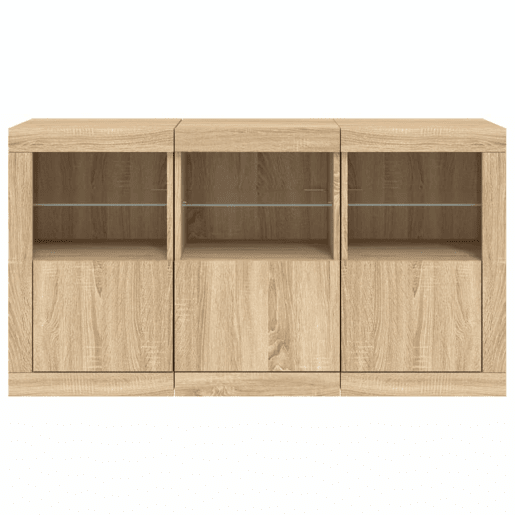 Aparador - Bufete - Móvei de apoio com luzes LED 123x37x67 cm carvalho sonoma pt2059