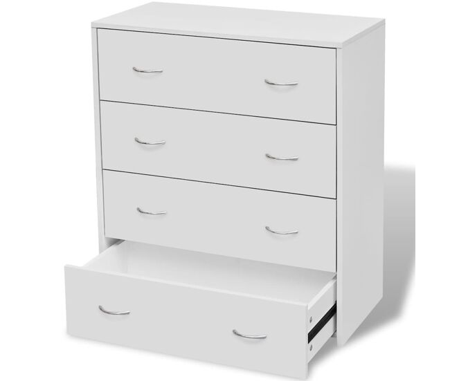 Aparador - mueble de almacenamiento con 4 cajones blanco 60x30,5x71 cm es1705