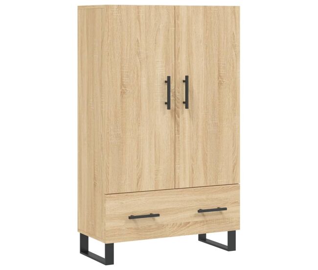 Aparador alto - mueble de almacenamiento madera de ingeniería roble sonoma 69,5x31x115 cm es1404