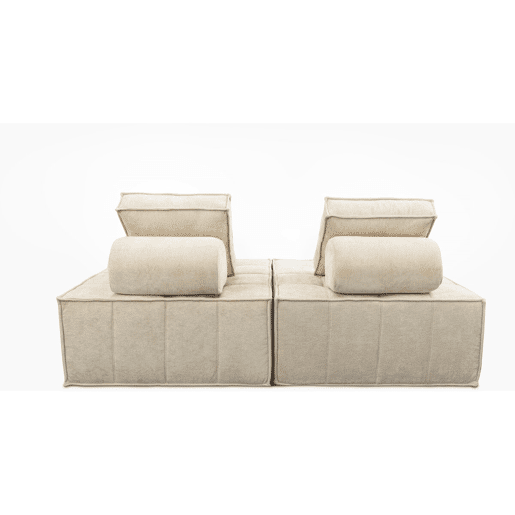 Conjunto de 3 poltronas modulares em tecido texturado Velluto - Bege