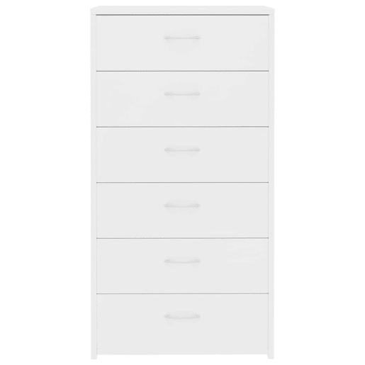 Aparador - Bufete - Móvei de apoio com 6 gavetas 50x34x96 cm contraplacado branco pt1718