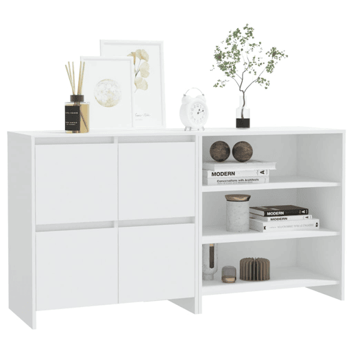 2 pcs Aparadores - Bufetes - Móveis de apoio em madeira processada branco pt2150 2 pcs Aparadores - Bufetes - Móveis de apoio em madeira processada branco pt2150