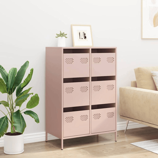 Armário alto - Bufete - Móvei de apoio 68x39x101,5 cm aço rosa pt125