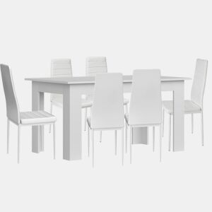 Pacote Mesa de Jantar ou Cozinha + 6 Cadeiras em Couro Sintéticometal