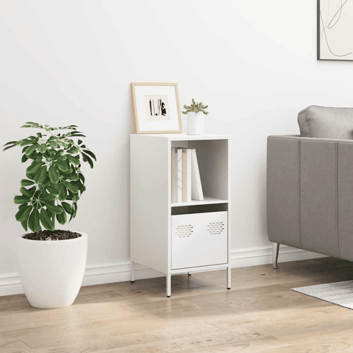 Aparador - Bufete - Móvei de apoio 35x39x73,5 cm aço laminado a frio branco pt2279 Aparador - Bufete - Móvei de apoio 35x39x73,5 cm aço laminado a frio branco pt2279