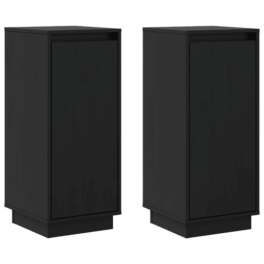 Aparadores - Bufetes - Móveis de apoio 2 pcs 31,5x34x75 cm madeira de pinho maciça preto pt51