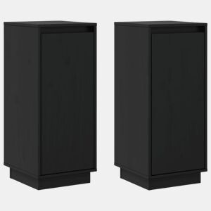 Aparadores - Bufetes - Móveis de apoio 2 pcs 31,5x34x75 cm madeira de pinho maciça preto pt51