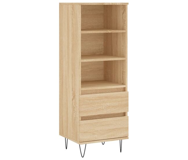 Aparador alto - mueble de almacenamiento madera contrachapada roble sonoma 40x36x110 cm es1204