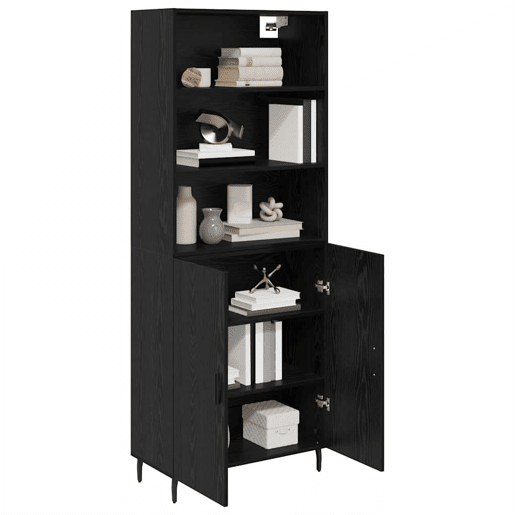 Aparador - Bufete - Móvel de apoio Carvalho Preto 69,5 x 34 x 180 cm pt1601