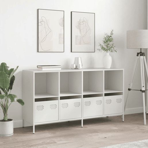 Aparador - Bufete - Móvei de apoio 135x39x73,5 cm aço laminado a frio branco pt2277