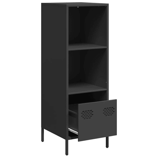 Armário alto - Bufete - Móvei de apoio 35x39x103,5 cm aço preto pt117