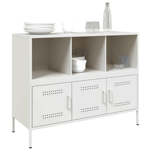Aparador - Bufete - Móvei de apoio 100,5x39x79 cm aço branco pt86