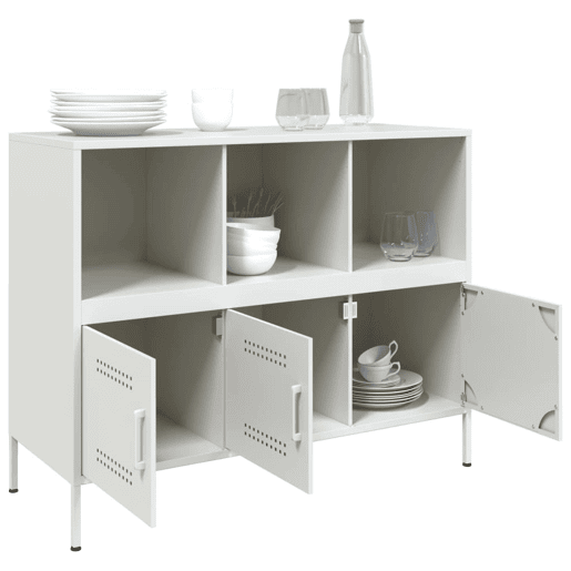 Aparador - Bufete - Móvei de apoio 100,5x39x79 cm aço branco pt86