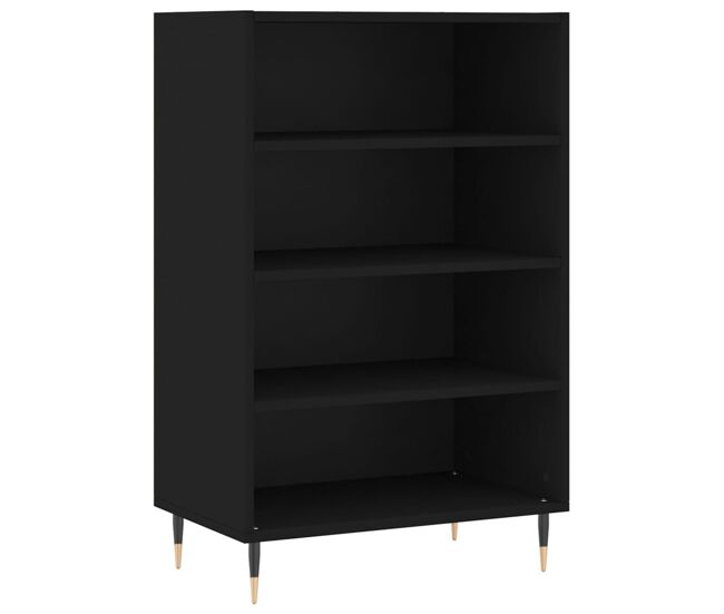 Aparador alto - mueble de almacenamiento madera de ingeniería negro 57x35x90 cm es1349