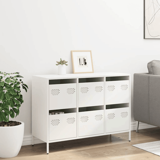 Aparador - Bufete - Móvei de apoio 101,5x39x73,5 cm aço laminado a frio branco pt2274