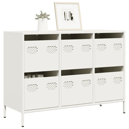Aparador - Bufete - Móvei de apoio 101,5x39x73,5 cm aço laminado a frio branco pt2274