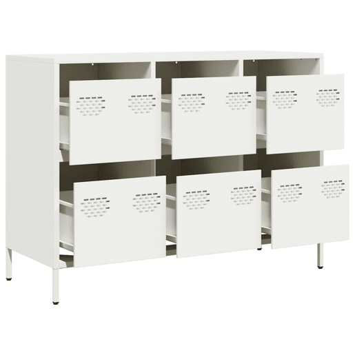 Aparador - Bufete - Móvei de apoio 101,5x39x73,5 cm aço laminado a frio branco pt2274
