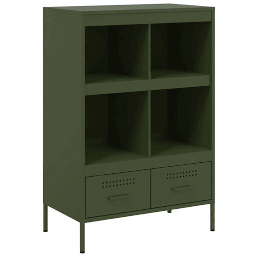 Armário alto - Bufete - Móvei de apoio 68x39x101,5 cm aço verde azeitona pt127