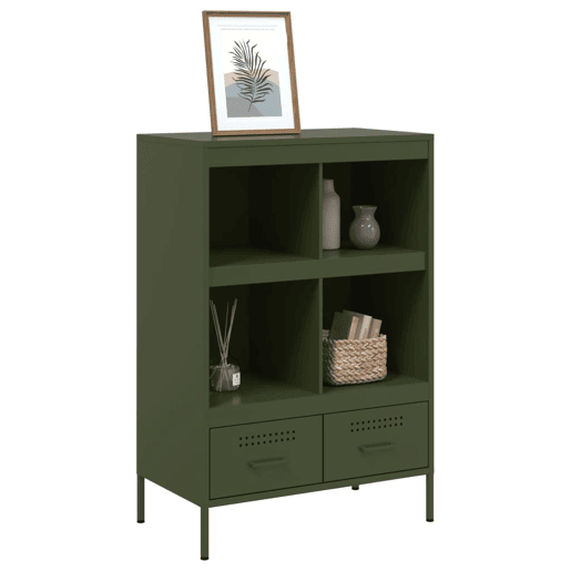 Armário alto - Bufete - Móvei de apoio 68x39x101,5 cm aço verde azeitona pt127