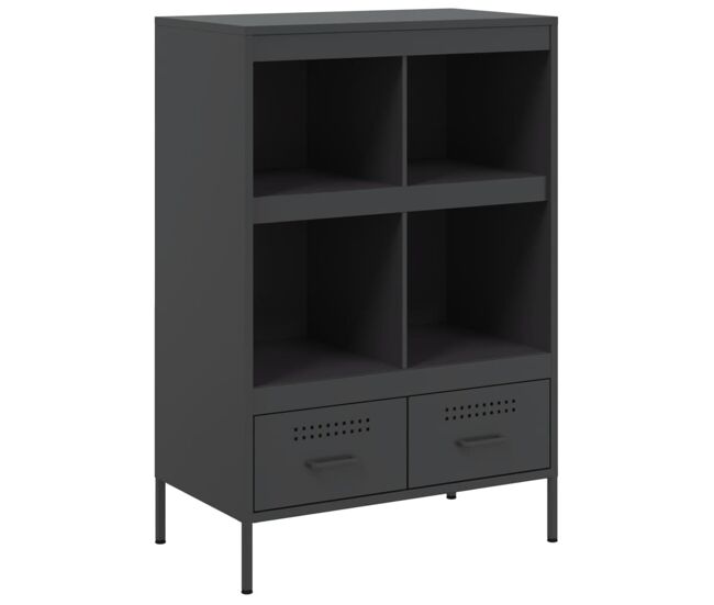 Aparador - mueble de almacenamiento acero negro 68x39x101,5 cm es118